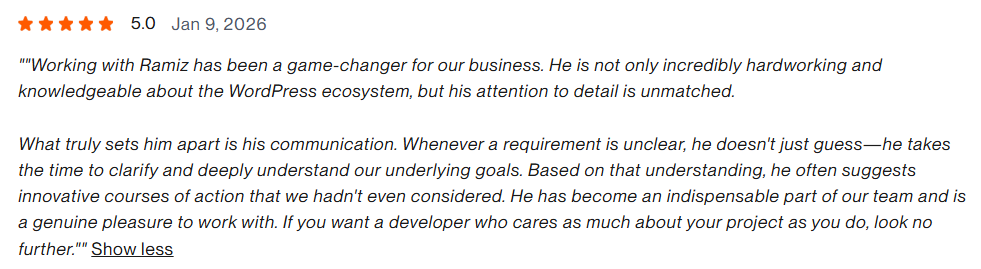 Client review screenshot
